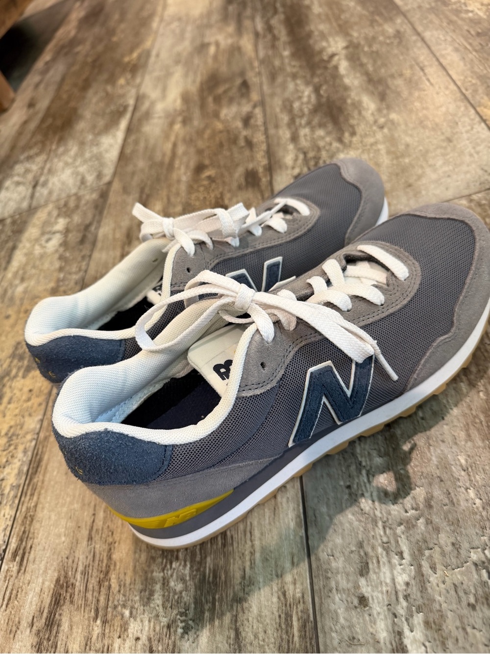 New Balance Gray, Navy and Yellow Casual Sneakers MENS